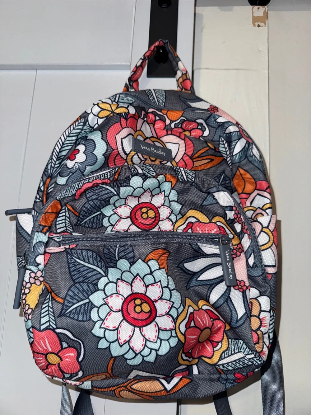 Vera Bradley Gray Multi Floral Mini Backpack